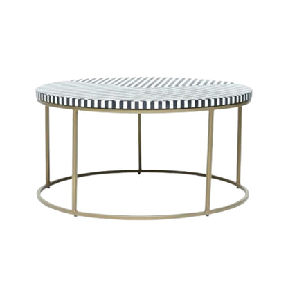 Chevron Charm Black Round Coffee Table