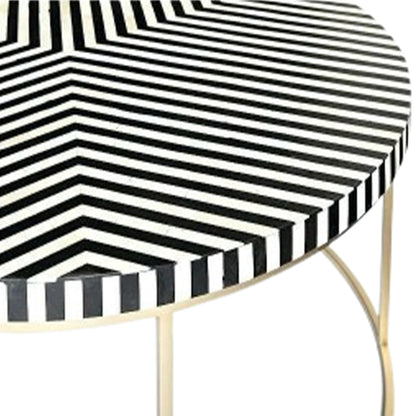 Chevron Charm Black Round Coffee Table
