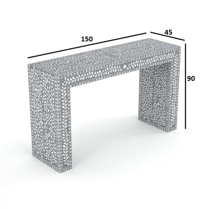 Luxe Bone Pattern Grey Console Table