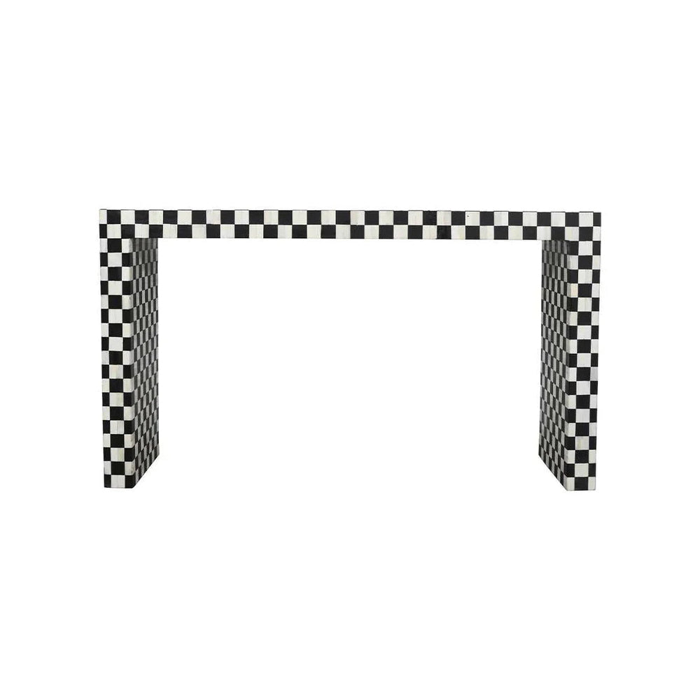 Luxe Bone Pattern Black Console Table