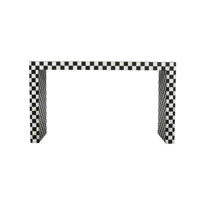 Luxe Bone Pattern Black Console Table