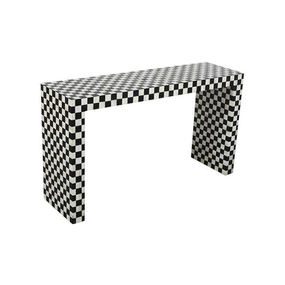 Luxe Bone Pattern Black Console Table