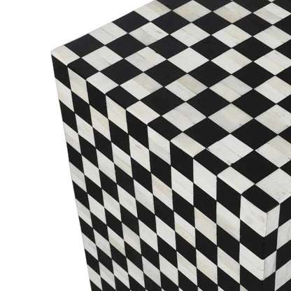 Luxe Bone Pattern Black Console Table
