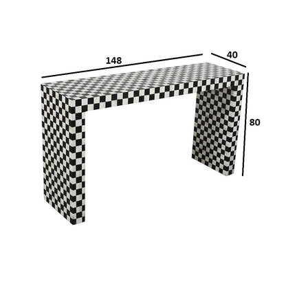 Luxe Bone Pattern Black Console Table
