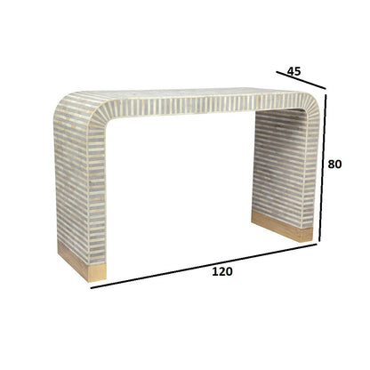 Artisanal Chevron Light Grey Console Table