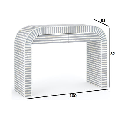 Artisanal Chevron Dark Grey Console Table