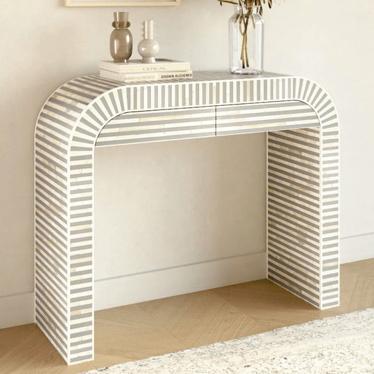 Artisanal Chevron Dark Grey Console Table