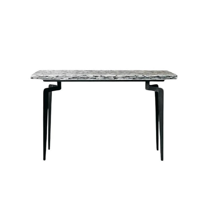 Geometric Inlay Accent Black & White Console Table