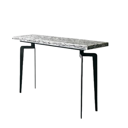 Geometric Inlay Accent Black & White Console Table