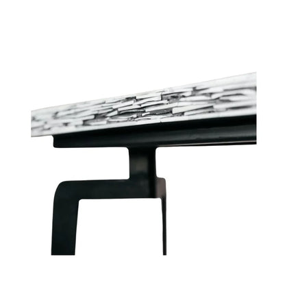 Geometric Inlay Accent Black & White Console Table
