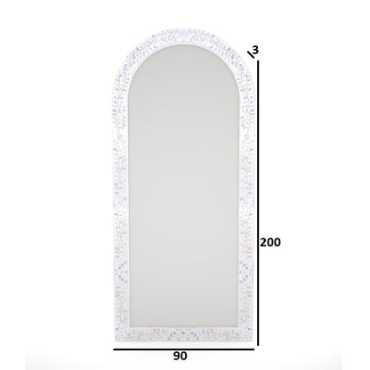 Midnight Bloom Inlay White Mirror