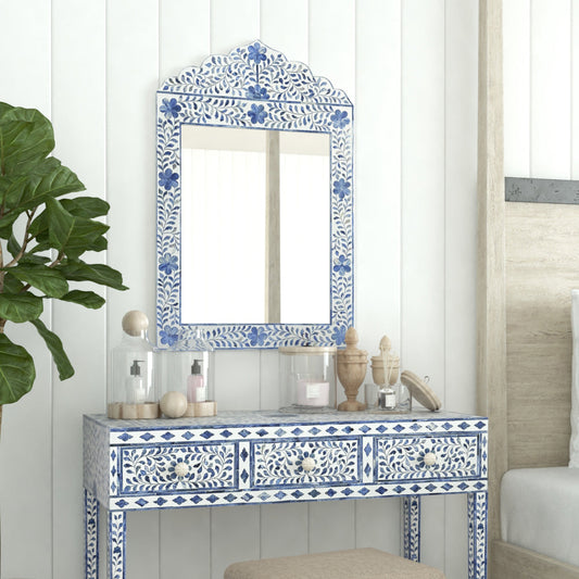 Midnight Bloom Inlay Blue Mirror