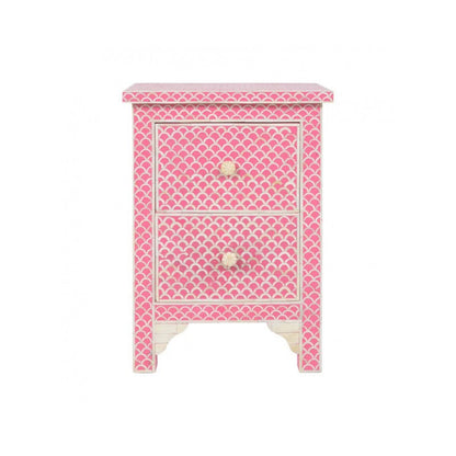 Starry Elegance Bone Inlay Bedside Table
