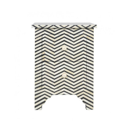 Starry Elegance Bone Inlay Bedside Table
