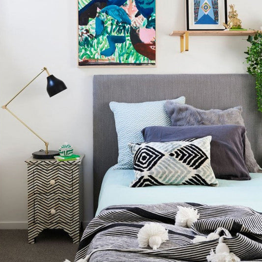 Starry Elegance Bone Inlay Bedside Table