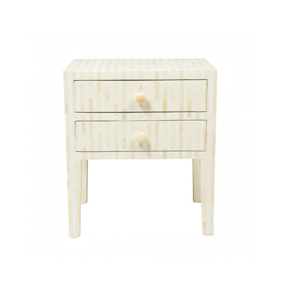 Starry Elegance Bone Inlay Bedside Table
