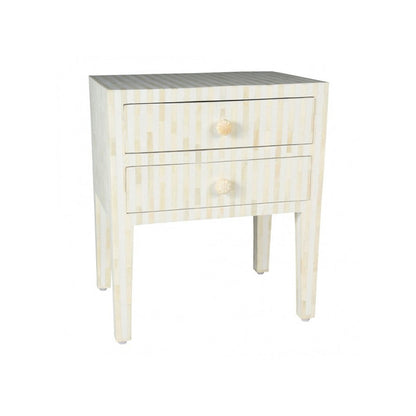 Starry Elegance Bone Inlay Bedside Table