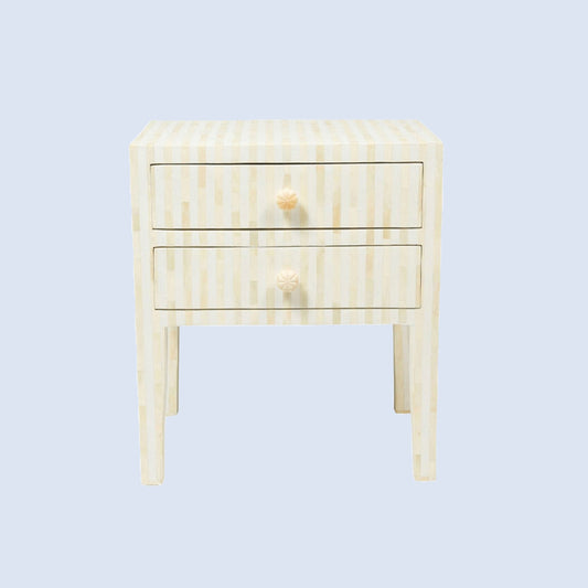 Starry Elegance Bone Inlay Bedside Table