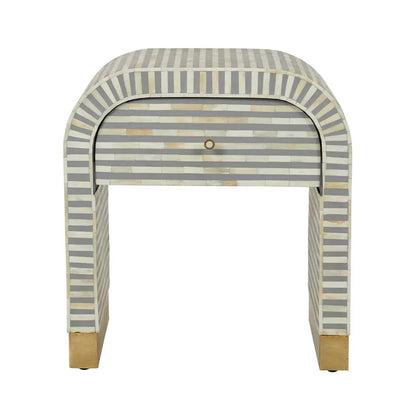 Celestial Mosaic Grey Bedside Table
