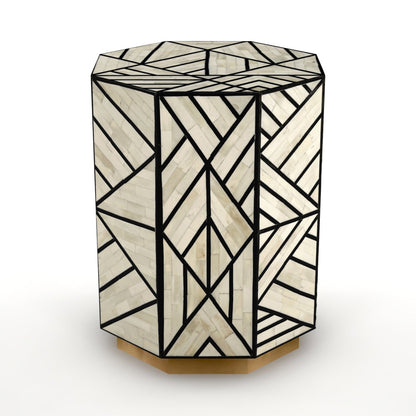 Vintage Bloom Black End Table