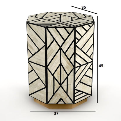 Vintage Bloom Black End Table