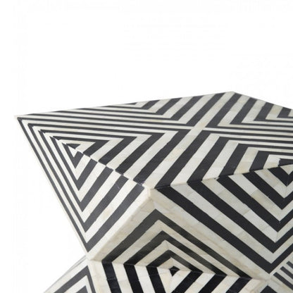 Ethereal Charm Black & White End Table