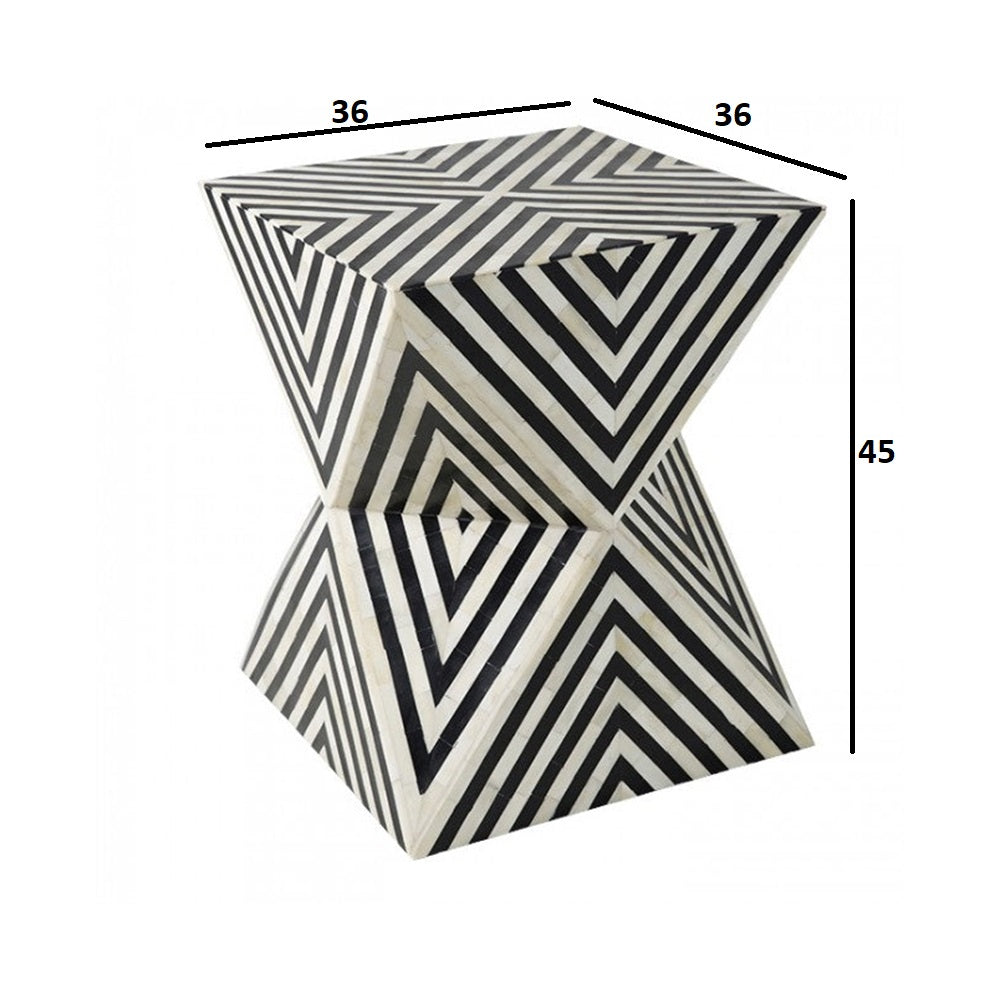 Ethereal Charm Black & White End Table