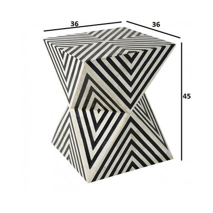 Ethereal Charm Black & White End Table
