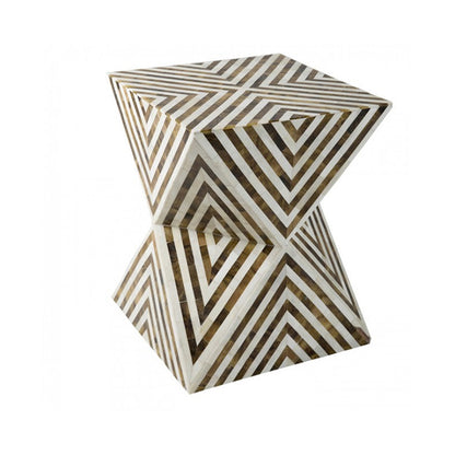 Ethereal Charm Brown & White End Table