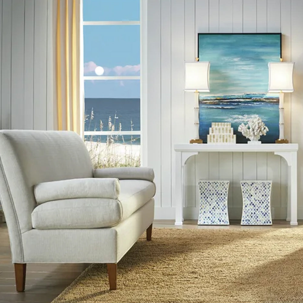Ethereal Charm Blue & White End Table