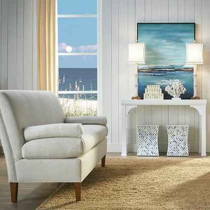 Ethereal Charm Blue & White End Table