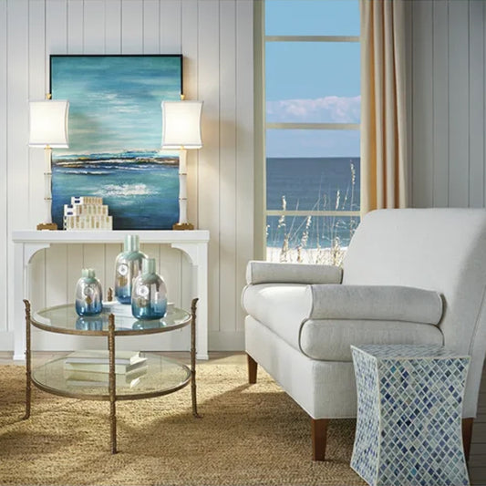 Ethereal Charm Blue & White End Table
