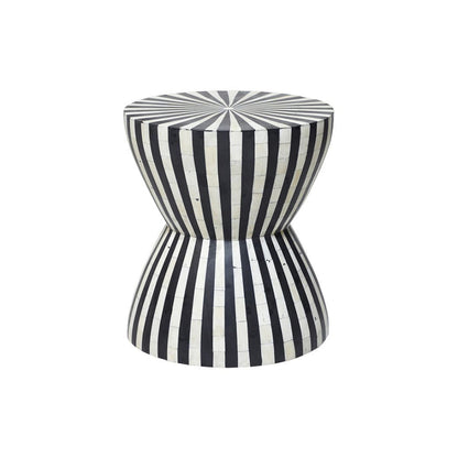 Ethereal Charm Black & White End Table