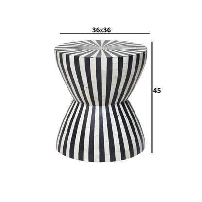 Ethereal Charm Black & White End Table
