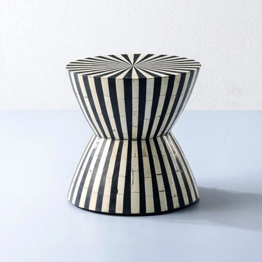 Ethereal Charm Black & White End Table