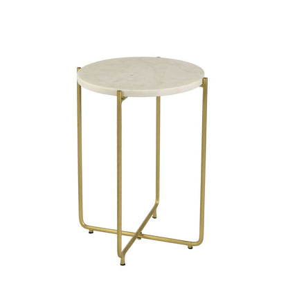 Regal Petal Inlay White End Table