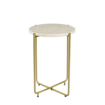 Regal Petal Inlay White End Table