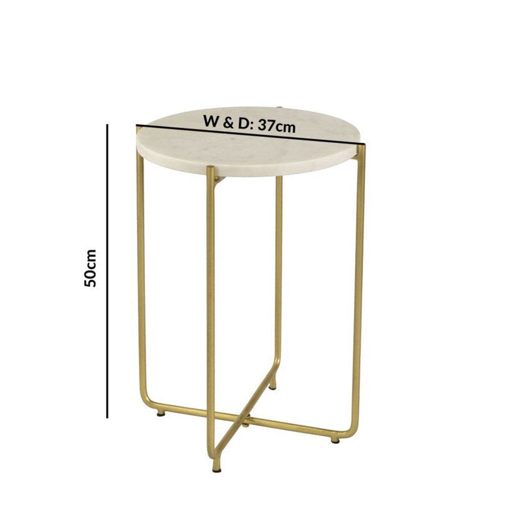 Regal Petal Inlay White End Table
