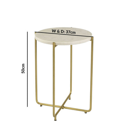 Regal Petal Inlay White End Table