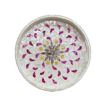 Stylish Decor White & Pink Tray