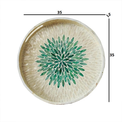 Stylish Decor White & Green Tray
