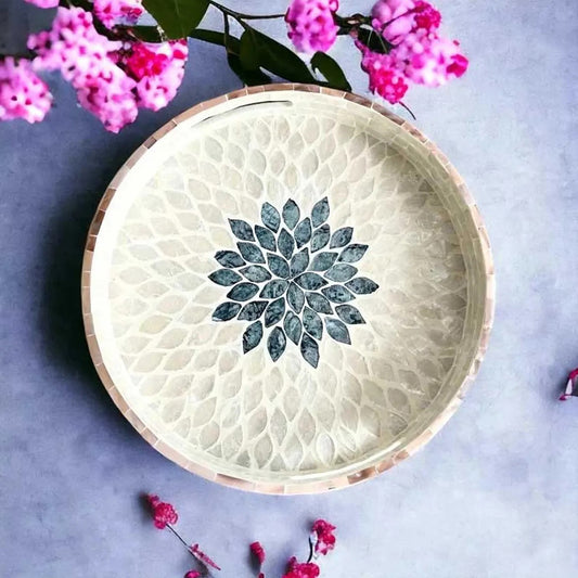 Stylish Decor Blue & White Tray