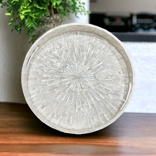 Stylish Decor Cream White Tray