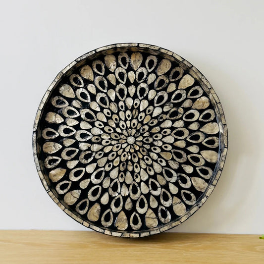 Stylish Decor Cream White & Black Tray