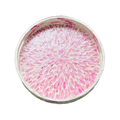 Stylish Decor Cream White & Pink Tray