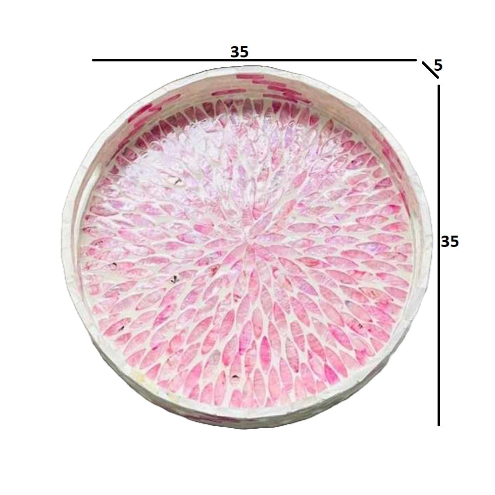 Stylish Decor Cream White & Pink Tray