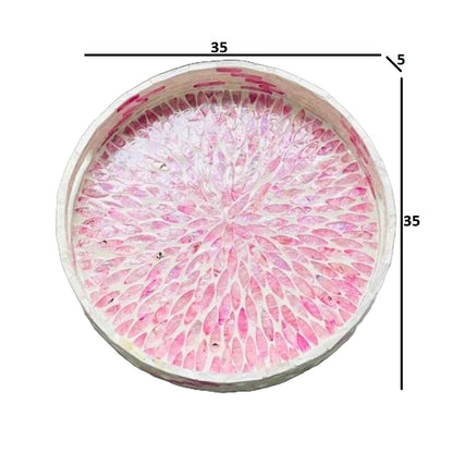 Stylish Decor Cream White & Pink Tray