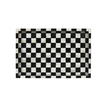 Chess Décor Black & White Tray