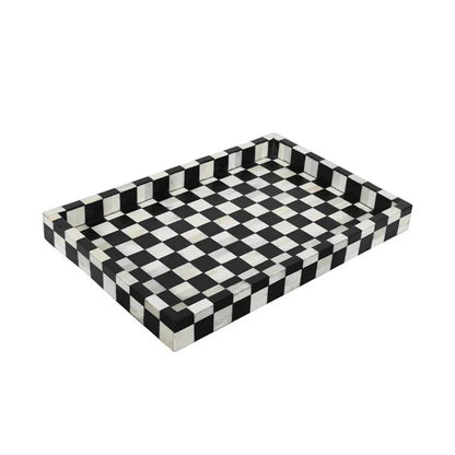 Chess Décor Black & White Tray