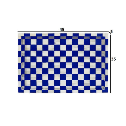 Chess Décor Blue & White Tray